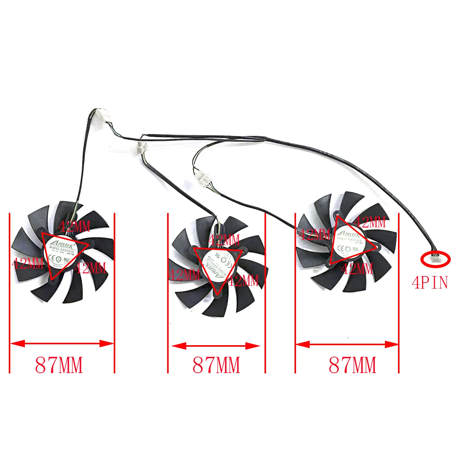 3 FAN Brand new DIY fan 4PIN 87MM suitable for DATALAND Radeon RX Vega 56 Vega 64 8GB Red Magic OC graphics card fan