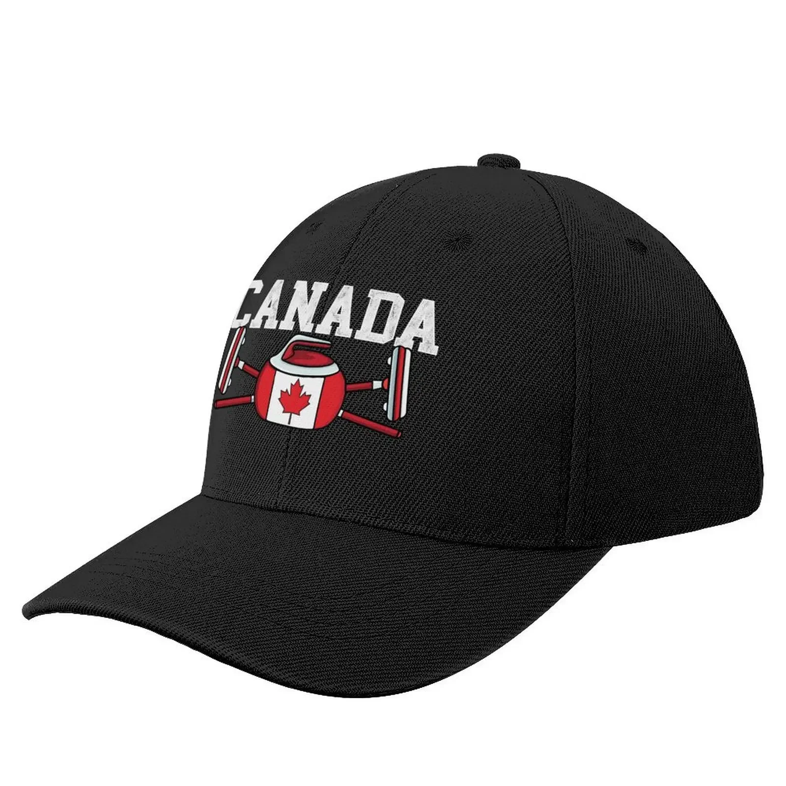 

Canada Curling Broom Winter ice Sports Canadian Flag Curling Baseball Cap funny hat Streetwear birthday Man Women's