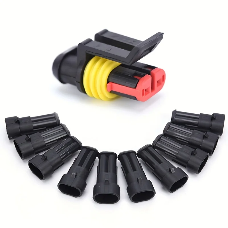 5kits Flame retardancy 2P auto connector waterproof automotive Wire Connector Plug 2 Pins Electrical Car Motorcycle HID image 5