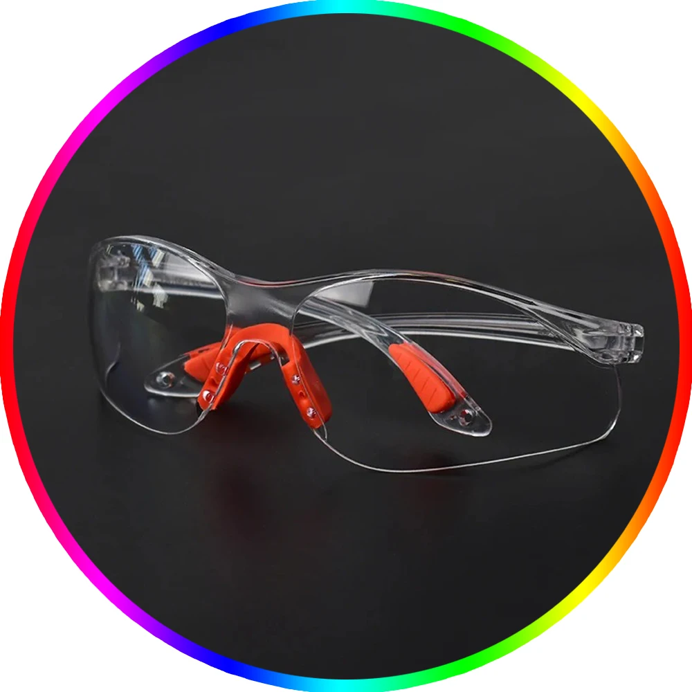 12PCS Lab Work Safety Eye Protective Glasses PC Material Anti Impact Wind Dust Proof Goggles Safety Riding Clear Glasses