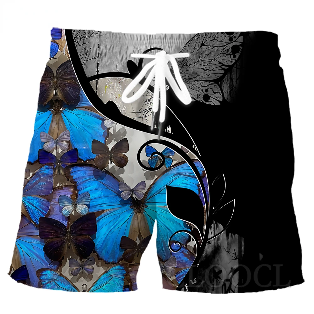 

CLOOCL красивые летние пляжные шорты с 3D графикой и принтом бабочки, мужские спортивные шорты, повседневные молодежные универсальные шорты