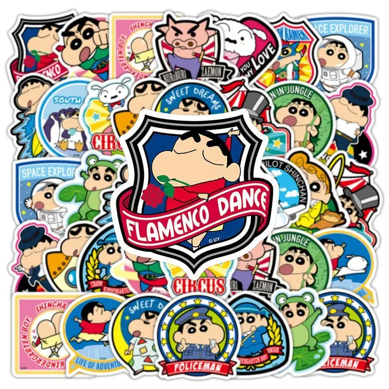 50/100/200Pcs 만화 크레용 신짱 스티커 DIY 전화 기타 노트북 노트북 가방 컵 방수 스티커 어린이 장난감 "