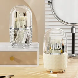 360 Rotating Makeup Brush Holder Cosmetics Organizer Lipstick Eyelash Brush Organization Clear Cosmetic Storage Box Container