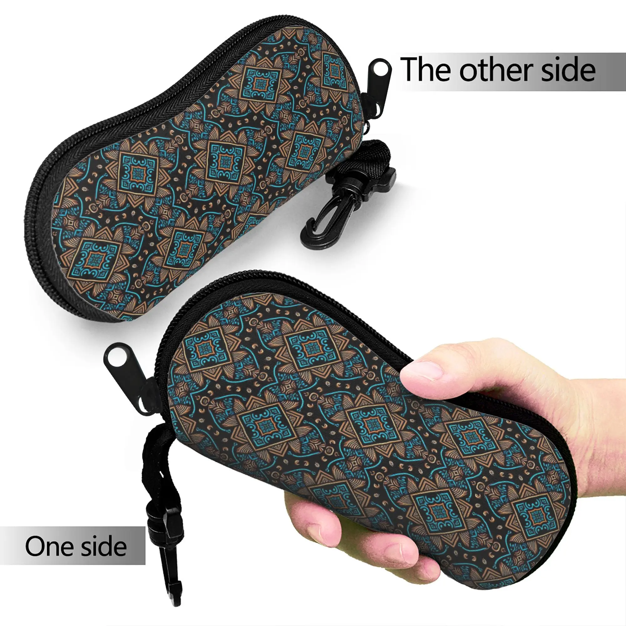 Retro Bohemian Woven Pattern  Glasses Case Cover  Custom Sunglasses Case Unisex Daily Glasses Box Fashion Eyewear Organizer