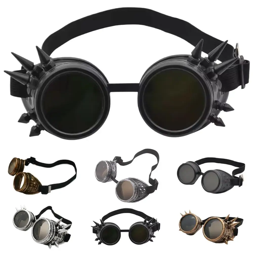 

Тяжелые металлические мотоциклетные очки в стиле стимпанк, очки для водителя в готическом стиле, защитные очки для косплея, украшения на Хэллоуин ﻿