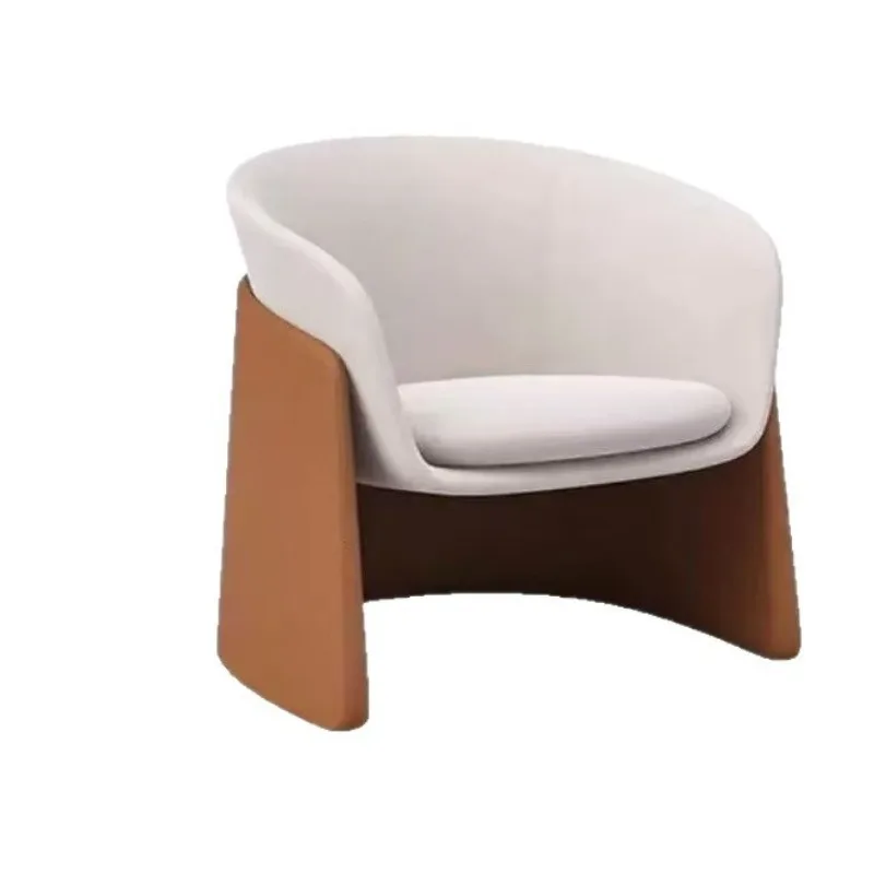 

Modern simple wooden armrest leisure sofa chair, modern simple light luxury Internet celebrity leather fabric sofa