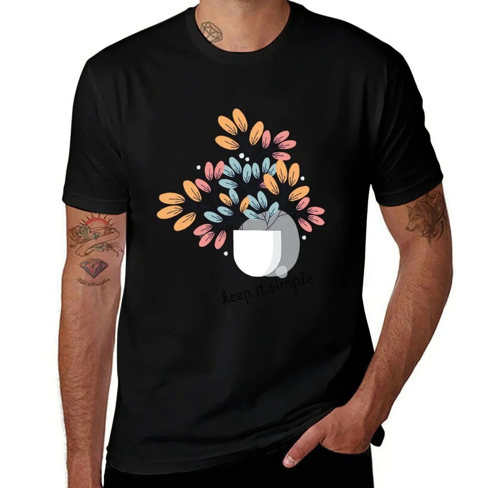 

Japanese-style plant pot T-Shirt boys whites cute tops Clothing Men's t-shirt