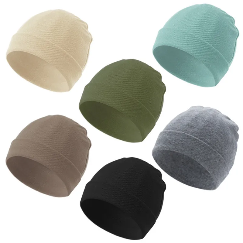 

Newborn Hat Girls Boys Beanie Turban Hats Cotton Infant Bonnet Solid Color Toddler Cap