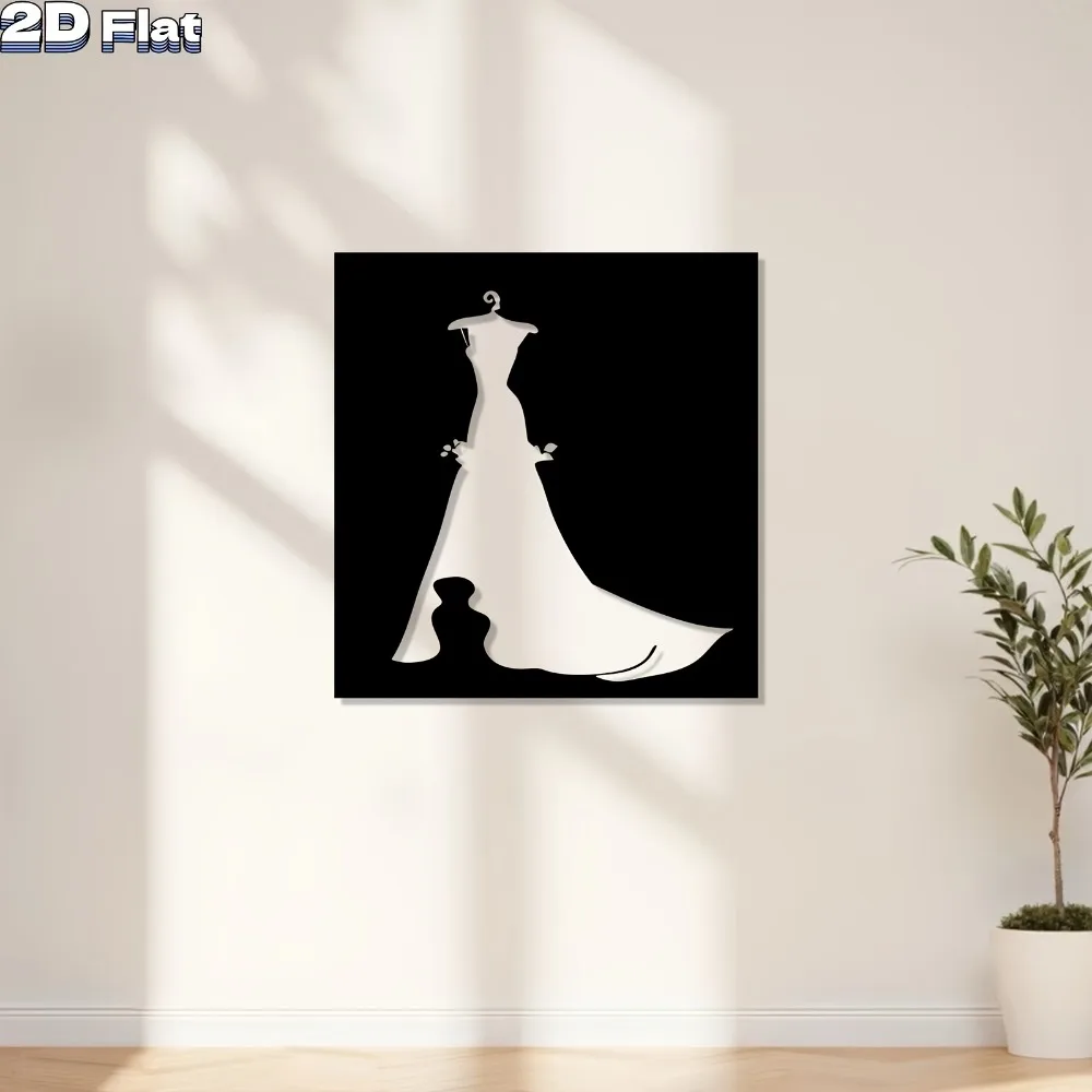 1pc Modern Metal Wall Art Iron Bride Sculpture Hanging Hook Home Decor