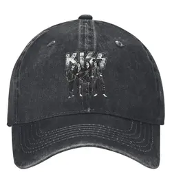 KISS The Band Washed Baseball Cap Rock Music Stylish Trucker Hat Summer Unisex Men Tennis Skate Sunscreen Snapback Cap