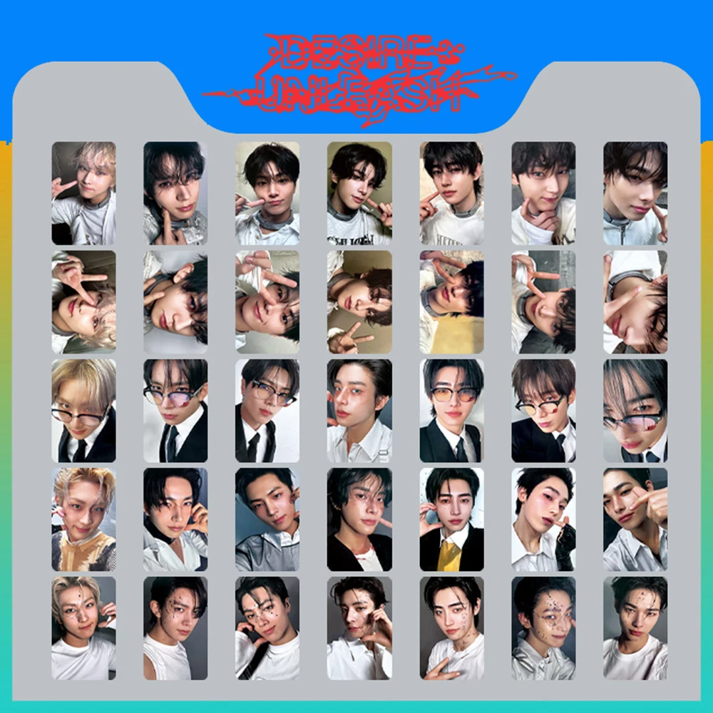 

KPOP Idols JUNGWON HEESEUNG Альбом DESIRE UNLEASH Фотокарта Высокое качество INS Стиль Двусторонняя печать ЛОМО-карта SUNGHOON подарки