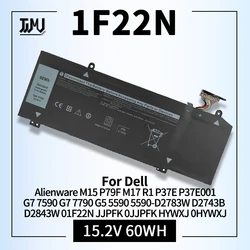 1F22N Laptop Battery for Dell Alienware M15 P79F M17 R1 P37E P37E001 G7 7590 7790 G5 5590 D2783W D2743B D2843W HYWXJ JJPFK 60Wh