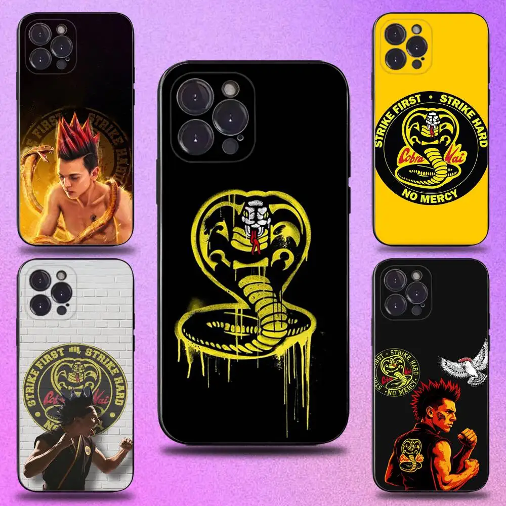 

C-Cobra Kai Snake Phone Case For iPhone 16,15,14,13,12,11 Plus,Pro Max,XS,X,XR,SE,Mini,8,7,Soft Silicone Black Cover