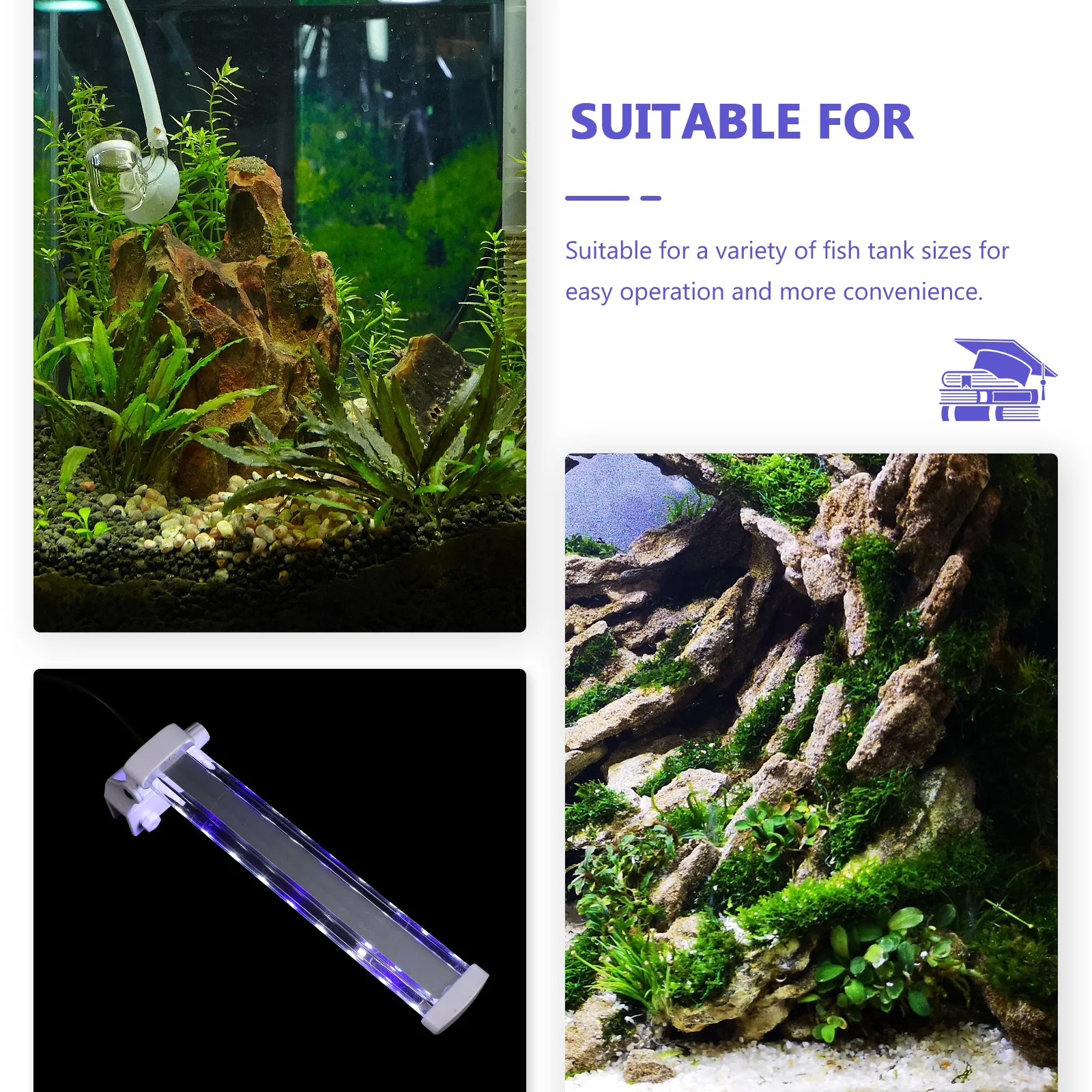 

1pc Led Lamp Aquarium Light High Brightness Low Lumen Depreciation Long Lifespan Energy Saving Aquarium Accessory Fish Tank