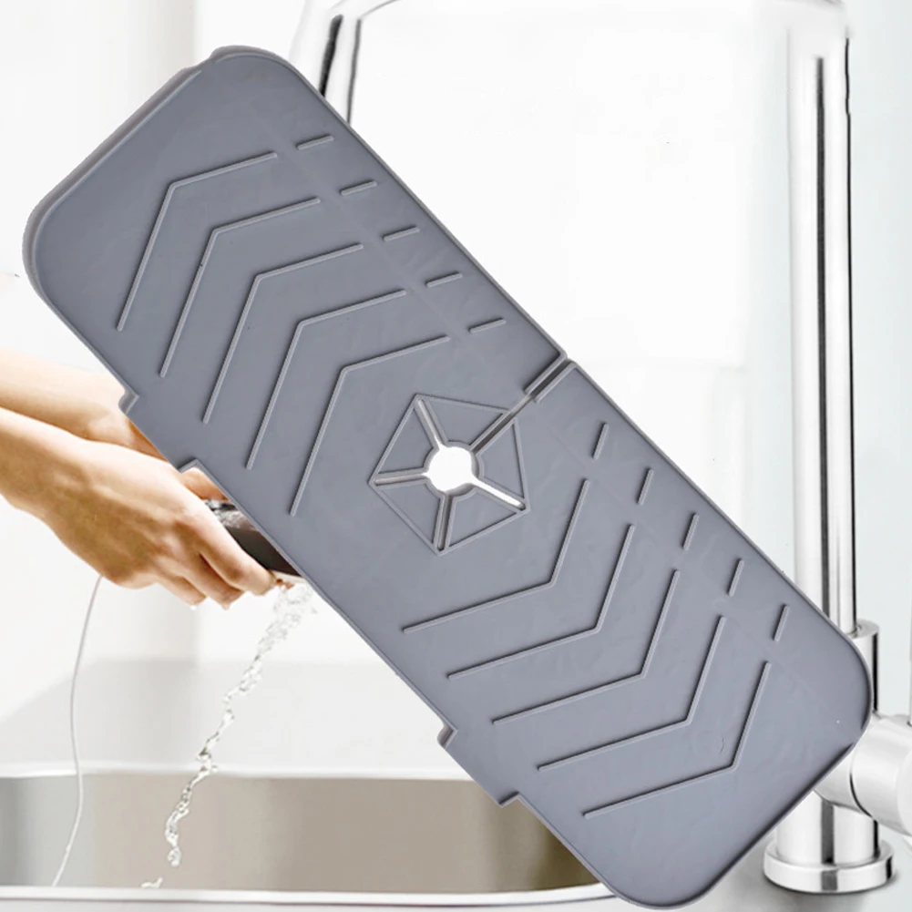 Splash Water Catcher Mat Water Drying Pads Sink Draining Pad Faucet Mat Kitchen 1pcs Brand New High Quality Orange/black/gray