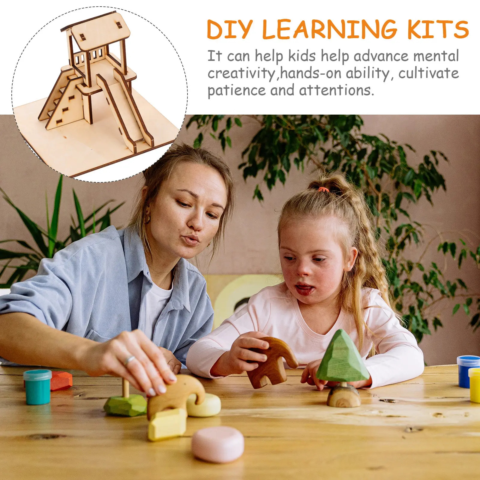 

2Sets Children's DIY Wooden Slide Assembly Puzzle Kit Creative Educational Science Learning Hands-on Activity DIY Learning Kits