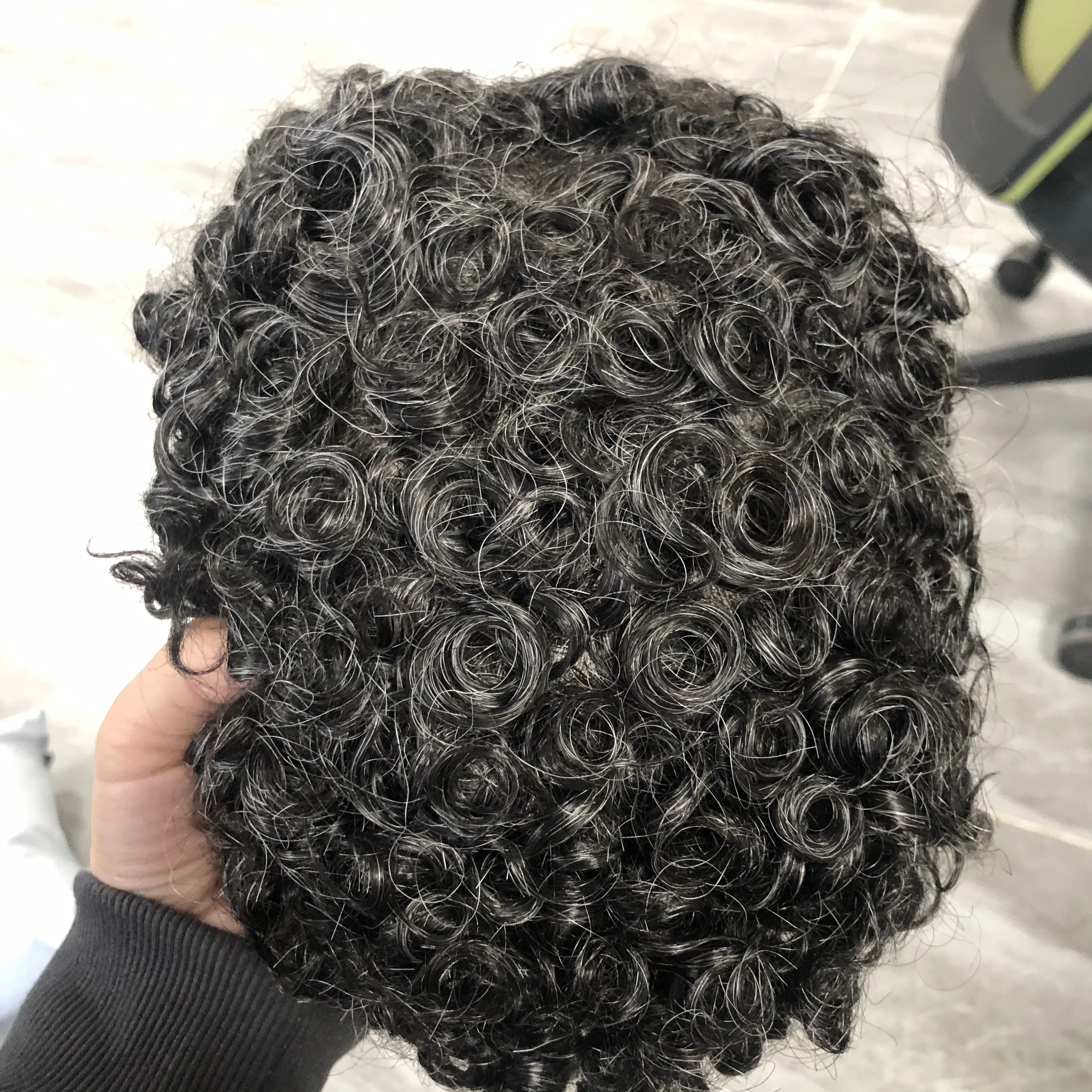 Sistema de prótese capilar de cabelo humano, marrom, masculino, 100%, 18mm, encaracolado, afro, preto, durável, base completa de pu, peruca, linha fina natural