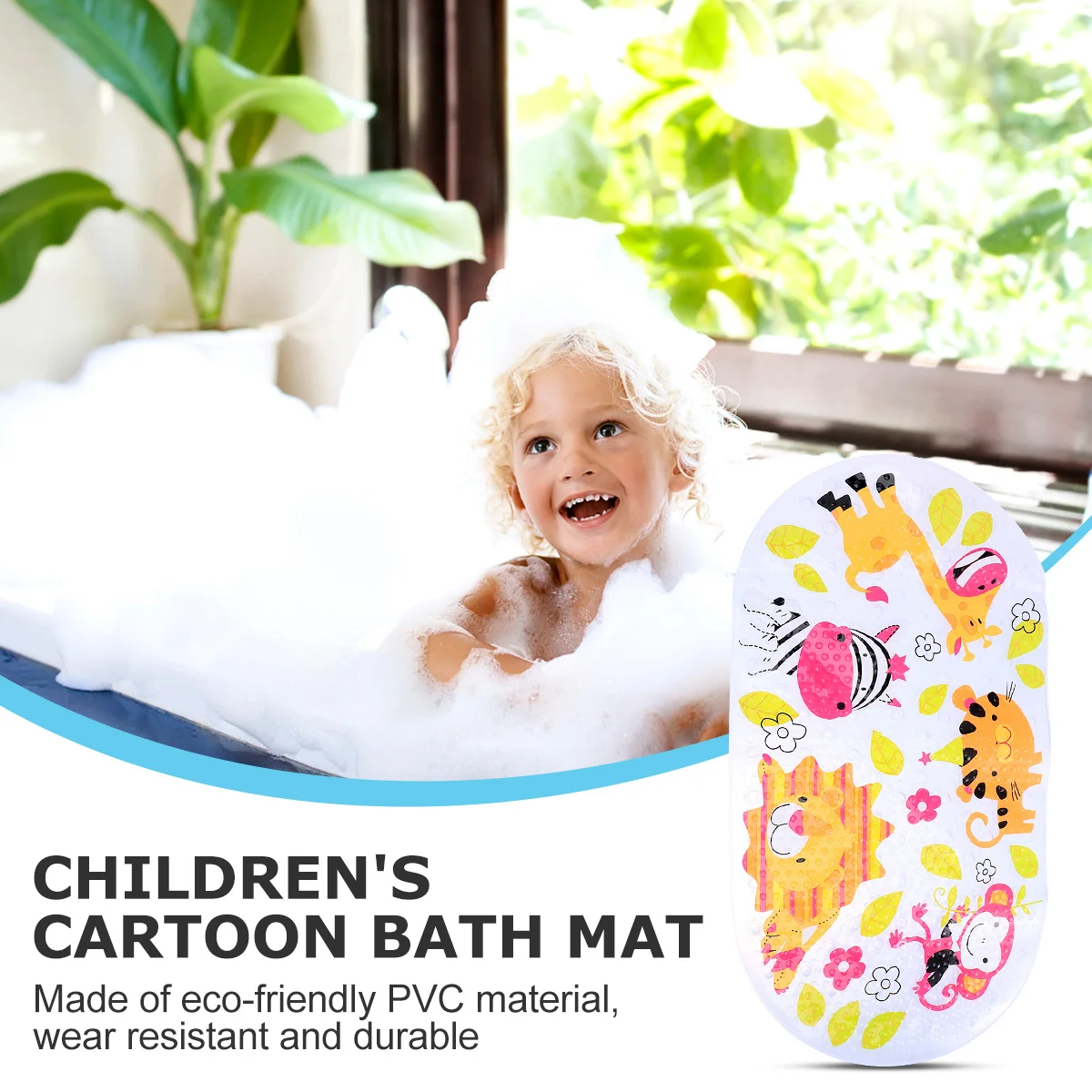 

1Pcs Non-Slip Floor Mat Eco PVC Cartoon Pattern Floor Pad for Bathroom Living Room Kitchen Locker Room