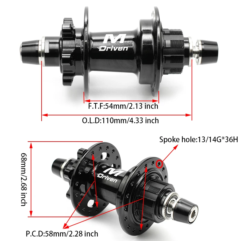 M Driven BMX Racing Nabe 36 Löcher Scheibenbremse 6 Zahnräder 120 Klicks 3/8 X 110mm BMX Naben BMX Naben BMX Hinterradnabe – Detail 19