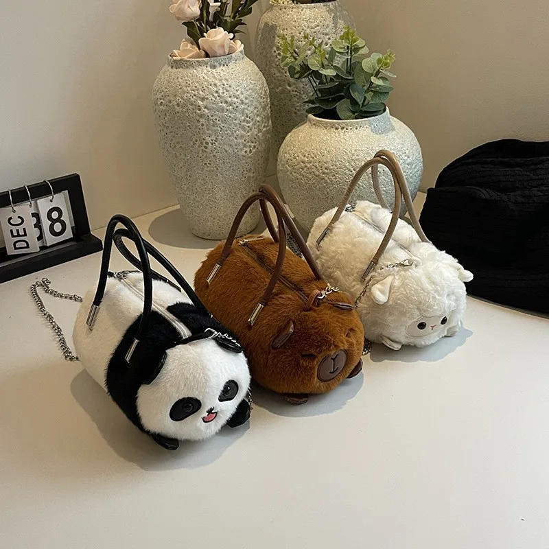 

Cute Panda Plush Crossbody Small Bag, Female Soft Cute Cartoon Doll Bag, Portable and Versatile, Giving Girlfriend Birthday Gift