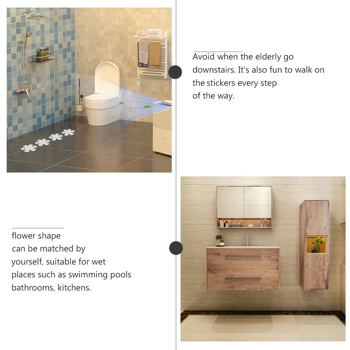 

2 set 2 Sets Slip Bath Stickers Waterproof Bathtub Sticker Anti Slip Pads for Bathtubs Pool Stairs Ladder Safety DecalsBathroom