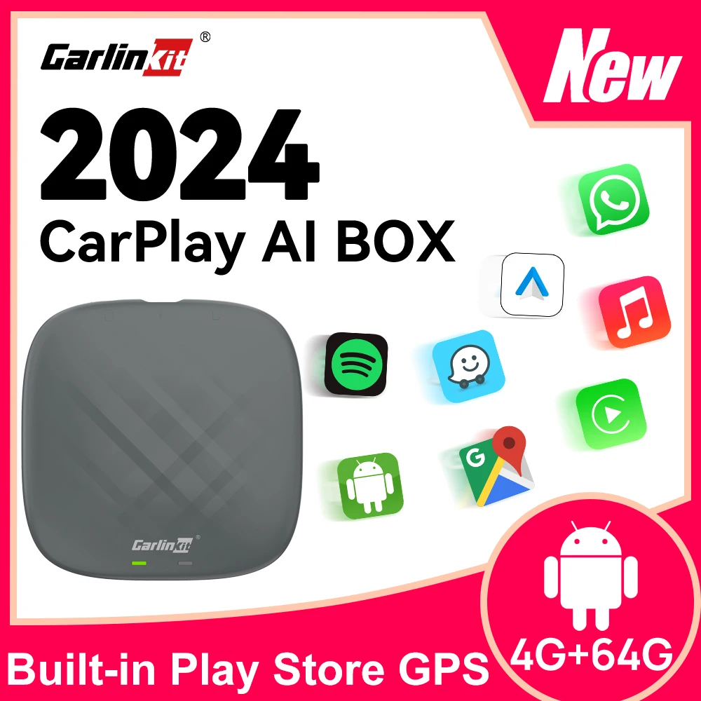 New CarlinKit Mini CarPlay Ai Box Qualcomm SM6115 QCM2290 Wireless Android Auto & CarPlay Dongle For Netflix IPTV Smart TV Box