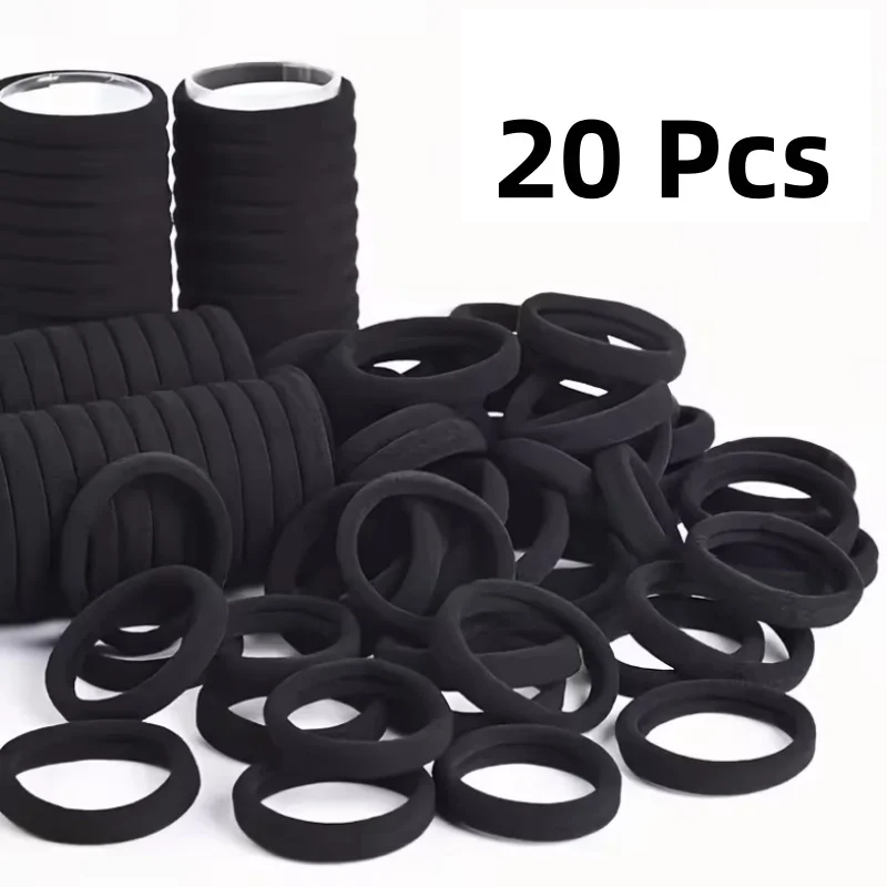 

Black Solid Color Elastic Hair Tie - Durable Stretchy Scrunchies for Ponytails, Buns & Braids | Non-Slip Everyday Use, Perfect for Sports & Parties, Suitable for All Hair Types, Essential Hair Accessory with Minimalist Design, Smooth Material, Ideal Gift