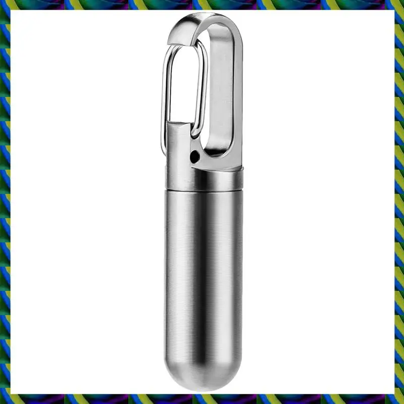 يوميا 2X جيب صغير حبة مربع المفاتيح، المحمولة حبة حالة الفولاذ المقاوم للصدأ السفر حبة الحاويات المفاتيح حامل حبوب منع الحمل