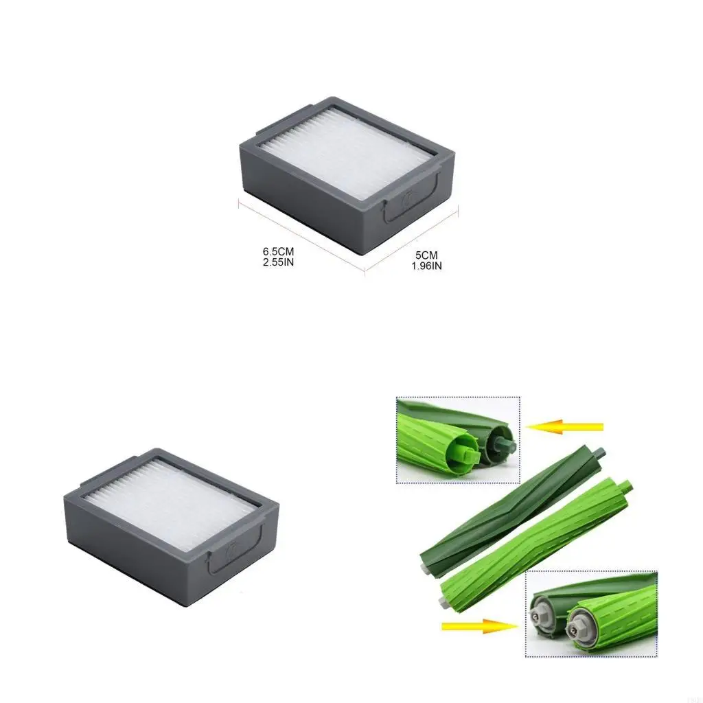 i7+ E6 로봇 진공 청소기 MOP 용 19QE HEPA 필터 에지 스위핑 브러시