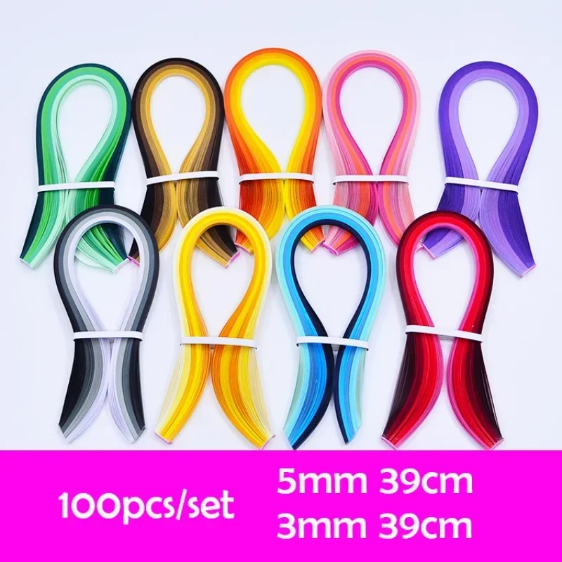 100 teile/los Quilling Papier Sortierte Gemischte Farbe Origami Papier Breite 3/5mm Handgemachte Kunstwerk Blume DIY Handwerk Papier decor Liefert