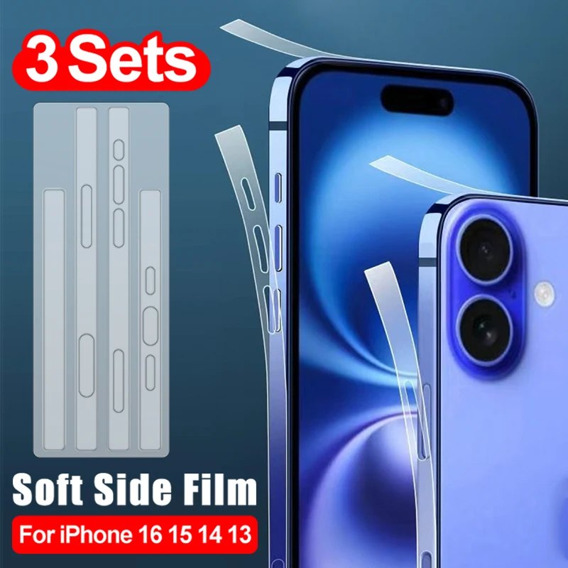 Frame Film for IPhone 16 15 14 Plus 13 Pro Max Mini 16PM HD Hydrogel Side Protective Sticker Anti-Scratch Phone Border Covers