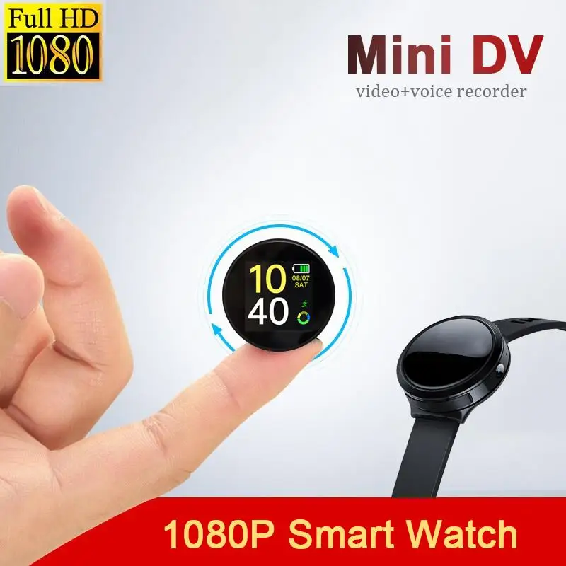 Reloj inteligente con cámara HD 1080P, dispositivo con grabadora de vídeo y voz magnética, minicámara DV DVR para coche, 2-3 horas de grabación, novedad