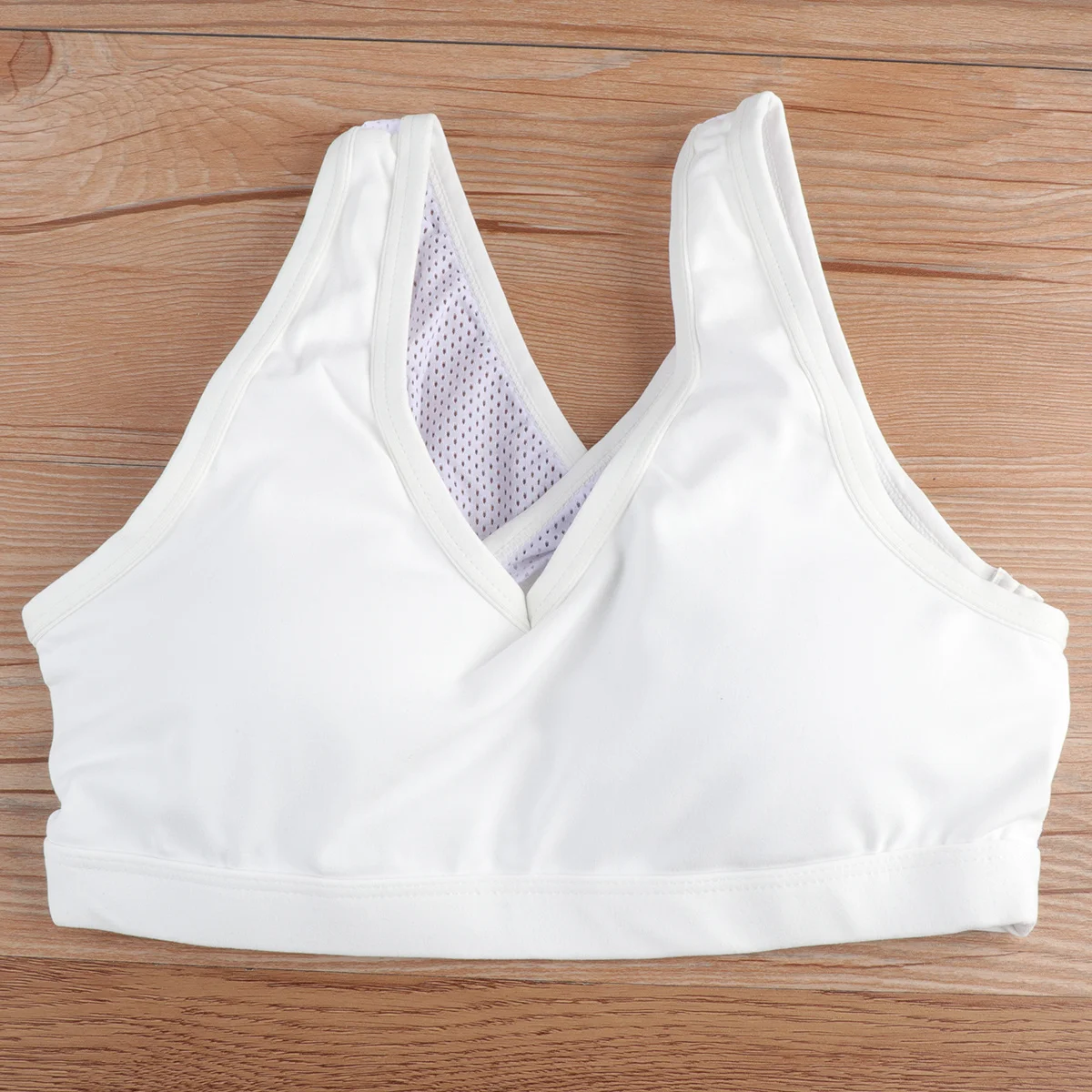 

Wireless Sports Bra Medium Impact Reversible Racerback Quick Dry Breathable Fitness Yoga Running Workout Underwear White Size S