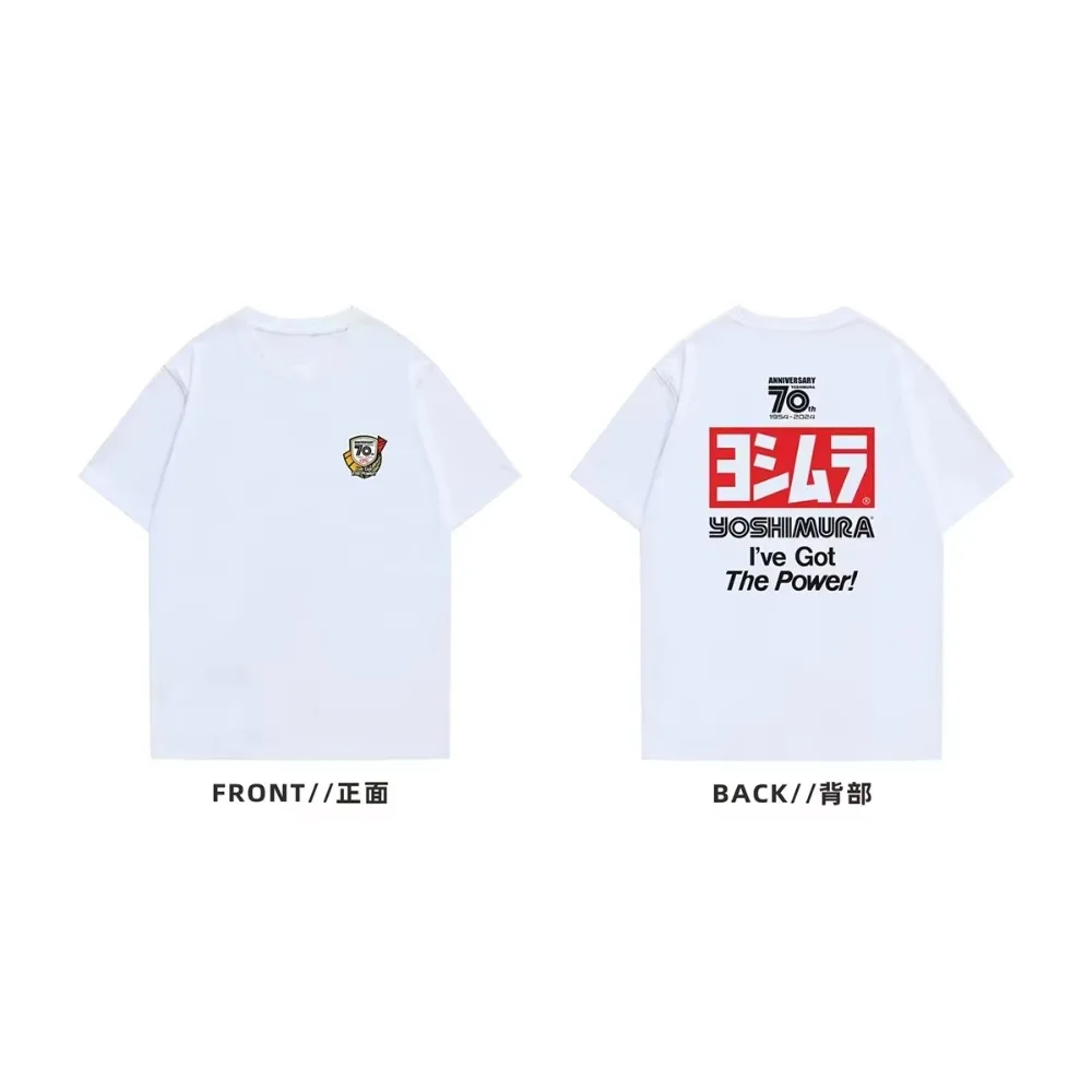 Vintage Double Sided Graphic T Shirt Retro Japanese Text Badge Print 2026 New Streetwear Unisex Men Women Short Sleeve Cottony
