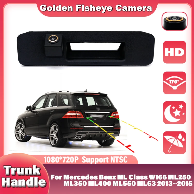 170°CCD HD Car Trunk Handle Rear View Camera For Mercedes Benz ML Class W166 ML250 ML350 ML400 ML550 ML63 2013~2015 Night Vision