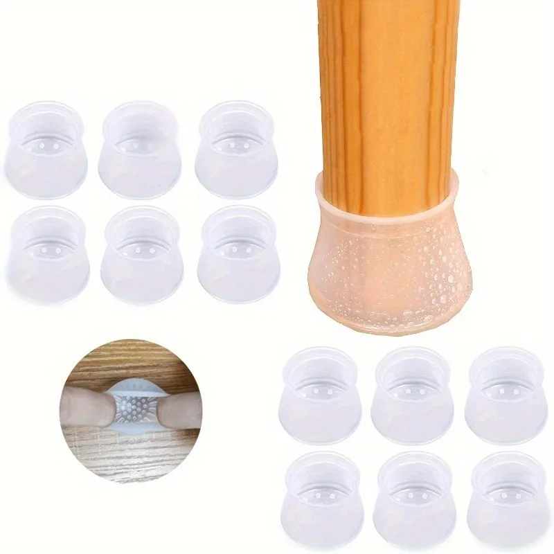 12 قطعة من واقيات أرجل الكرسي المصنوعة من السيليكون البسيط الحديث - أغطية أرجل الكرسي المتينة المضادة للانزلاق لغرفة المعيشة