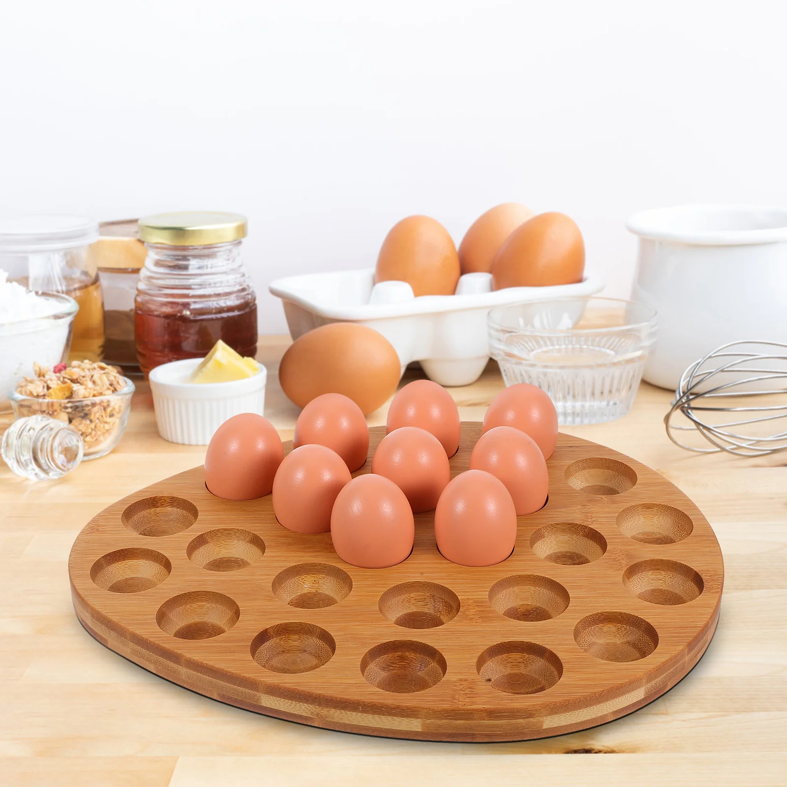 

Easter Egg Plate Organizer for Refrigerator Chicken Eggs Tray Countertop Holder