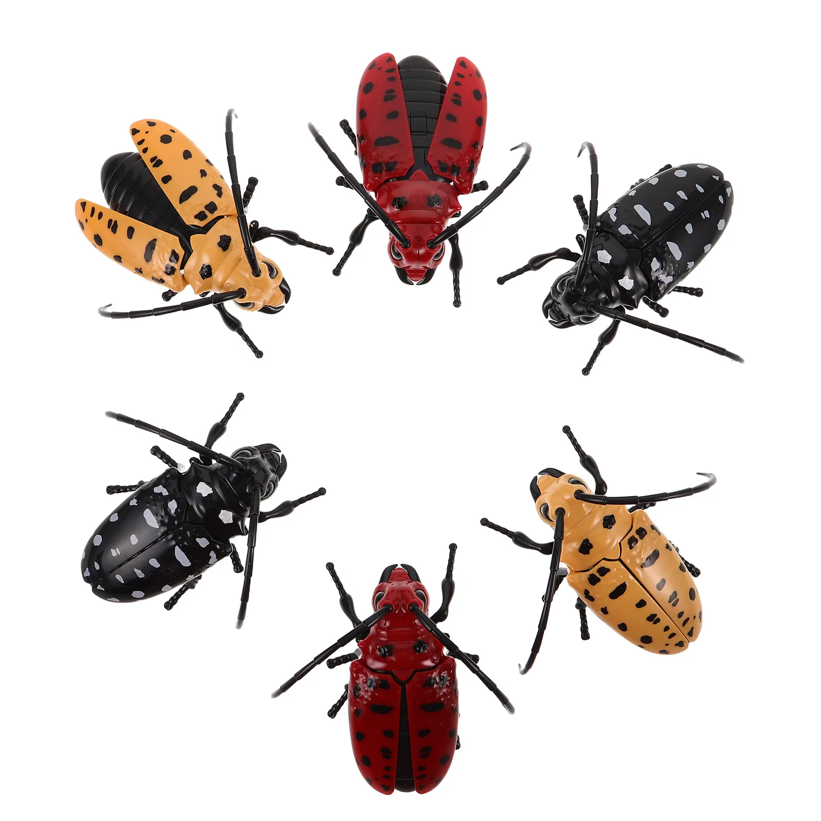 6 pçs acabar inseto plástico realista longicórnio besouro simulação rastejando bug brincadeira festa favor realista longicórnio besouro brinquedo