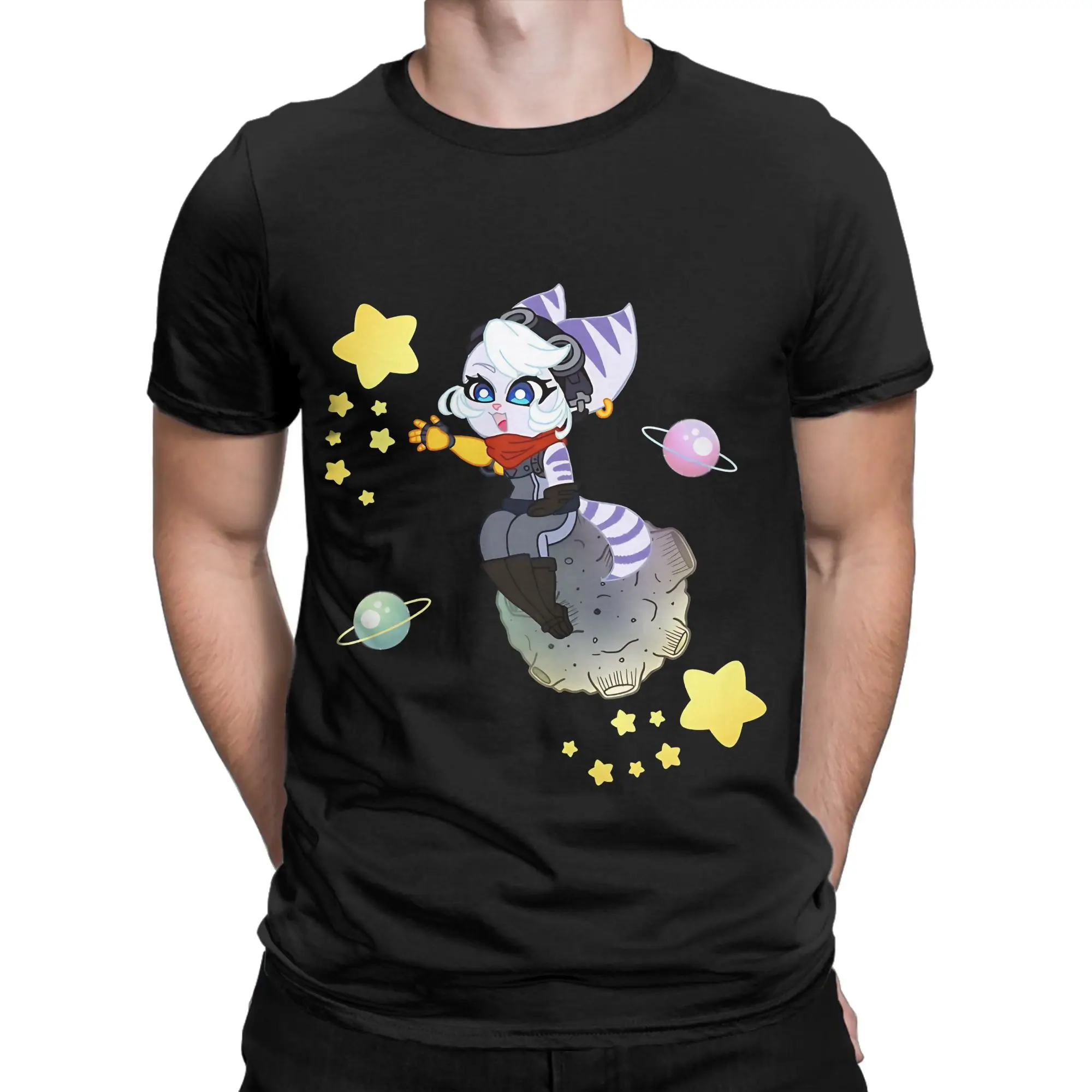Whimsical Sci Fi Duo  Classic Ratchet & Clank Funny Graphic 100% Cotton T-Shirt Tees Tops For Men