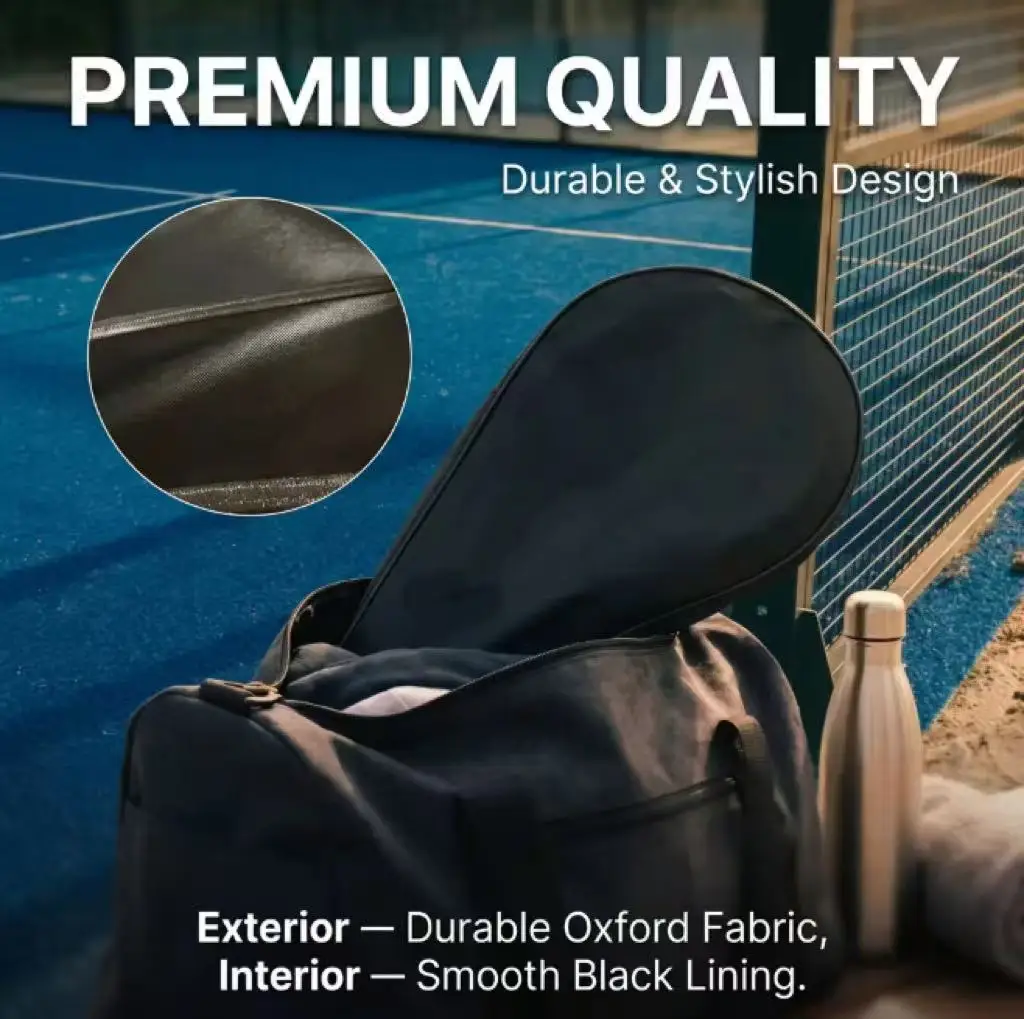 Best Waterproof Oxford Materia Padel Racket Cover Tennis Racket Bag Premium Leather Hand-held Storage Portable Padel Racket Bags