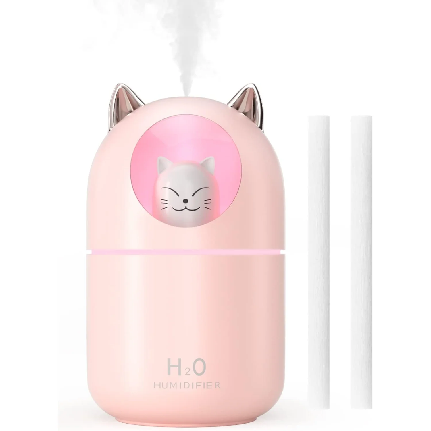 Cool Mist Humidifier, 300ml Mini  with Night Light, 20dB Quiet  for Bedroom , Waterless Auto-Off Air Humidifier for , Living Roo