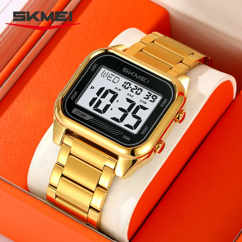 

SKMEI повседневные 3 бара водонепроницаемые хронограф-будильник наручные часы модные EL Light цифровые электронные часы для мужчин женщин Reloj Hombre