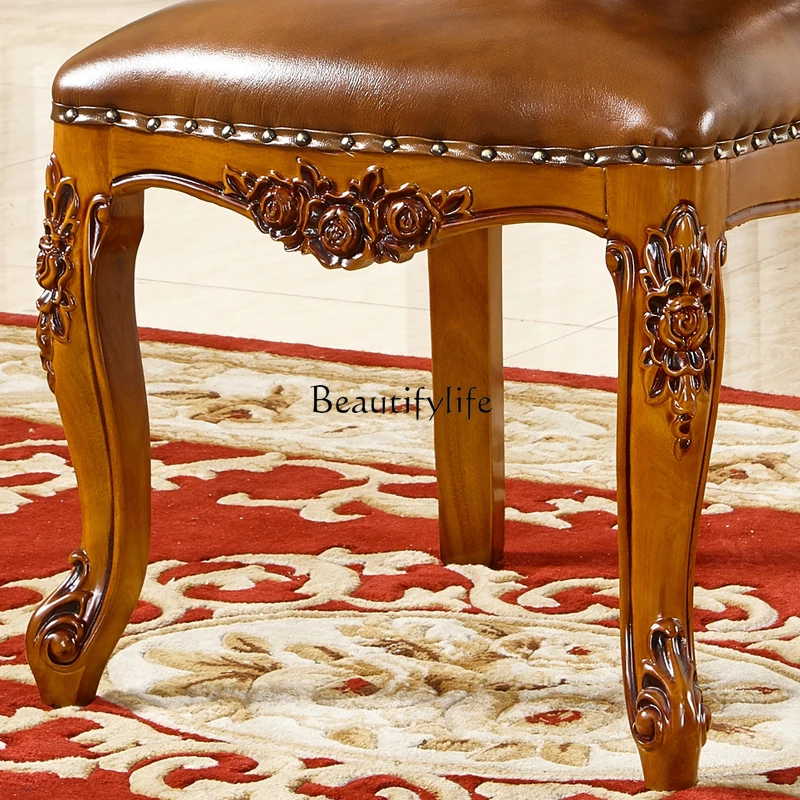 

American living room solid wood small tea table tea chair back chair