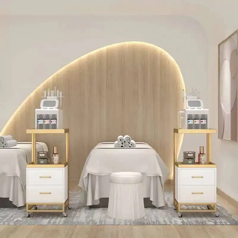 Cart Station Hair Styling TrolleySalon Foldable Stroller carrito estilistathe Beauty Cosmetic Wheels Equipment Furniture Storage