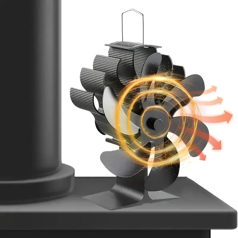 

Вентилятор печи с тепловой мощностью, 6-лопастной камин, дровяная горелка, экологически чистый, тихий, электрический, вентилятор печи для эффективного распределения тепла