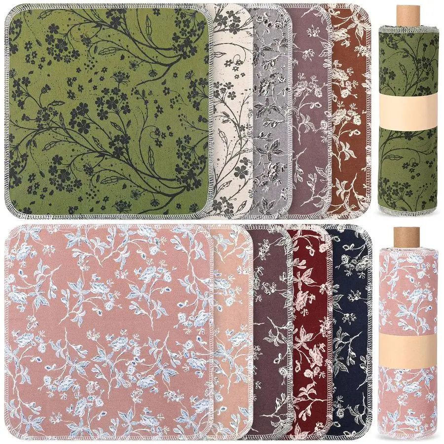

50 Pcs Reusable Paper Towels Paperless Reusable Cotton Cloths Toilet Absorbent Washable Paper Towels with Roll Kitchen Dishcloth