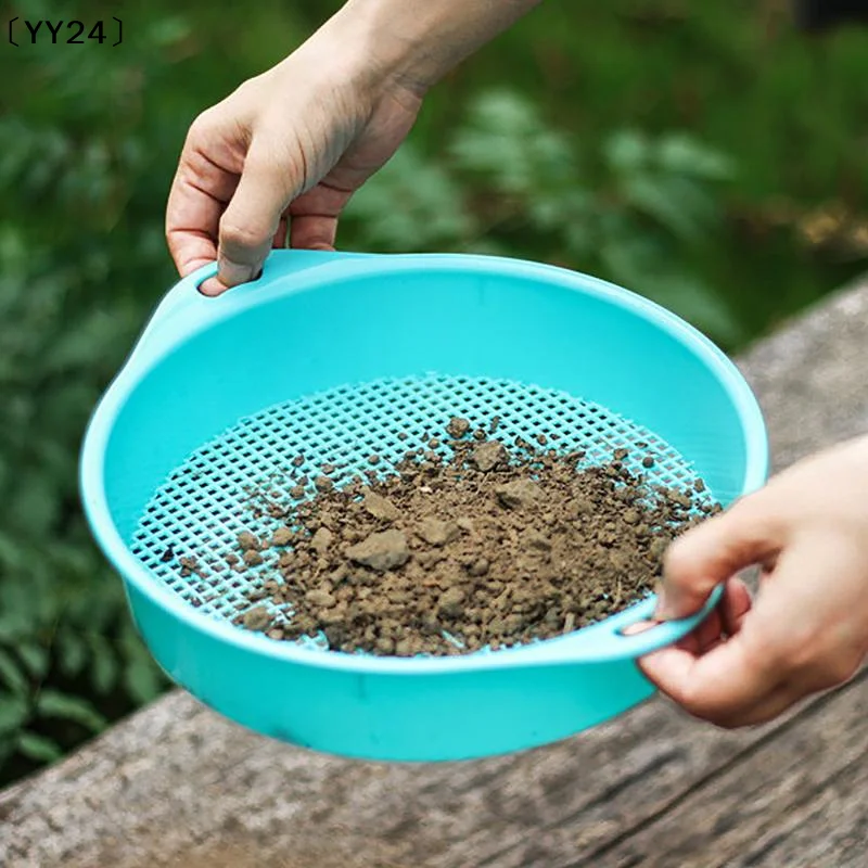 Garden Square Hole Soil Sieve Sifter Round Sifting Strainer Sand Screen Filter Compost Gardening Filter Soil Stone Tool〔YY24〕