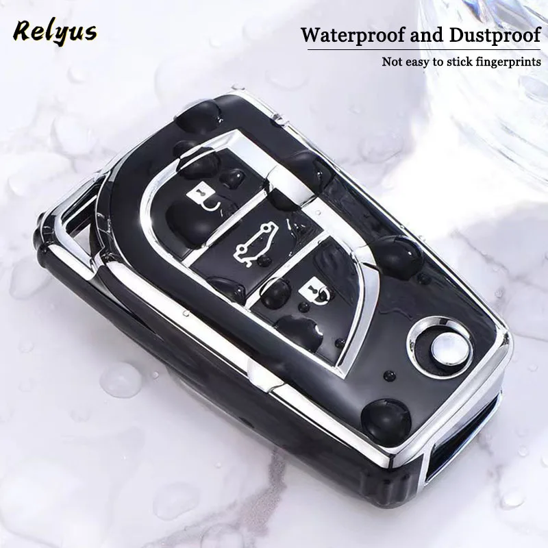 TPU Car Folding Key Case Protection Shell for Toyota Corolla Camry Avensis Prado Fortuner RAV4 CHR Vios Highlander Keyless Cover