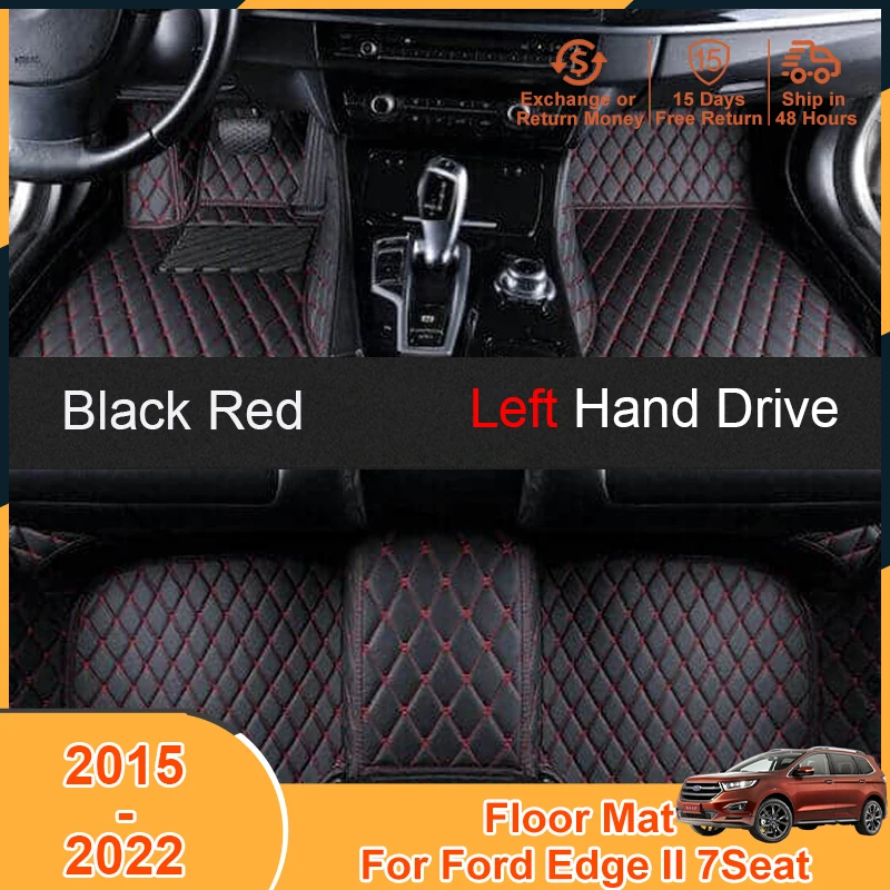 2015-2022 Floor Mats Carpets for Ford Edge II 7Seat 2015 2016 2017 2018 2019 2020 2021 2022 Accessories Left Hand Foot Pad Cover