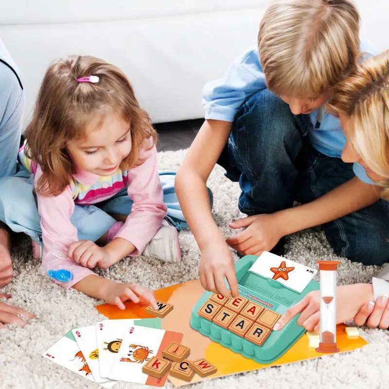 Juegos de ortografía, juguete educativo de aprendizaje temprano con temporizador de reloj de arena, juguetes de aprendizaje preescolar para niños mayores de 3 años